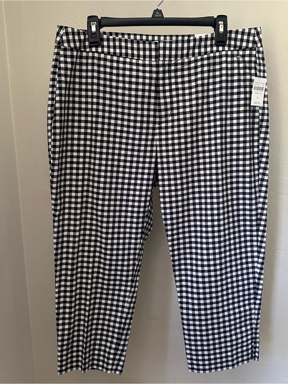 NWT Women’s Coldwater Creek Black & White Gingham Capris  Size 14